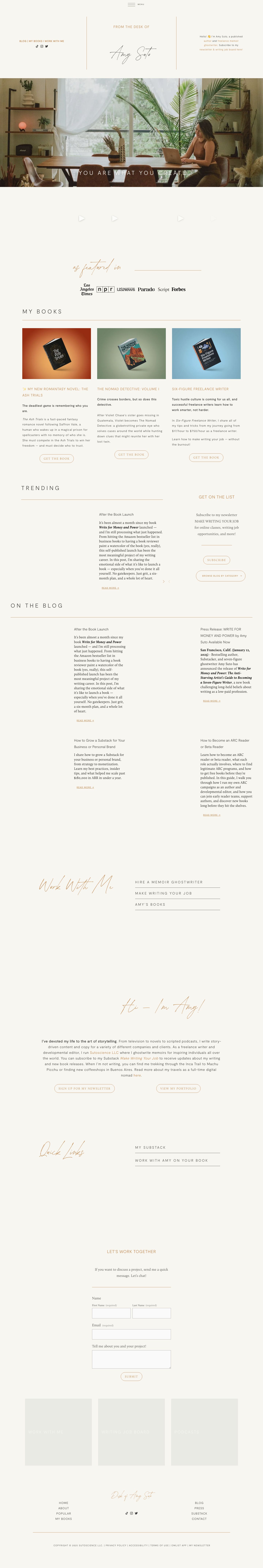 Desk of Amy Suto website