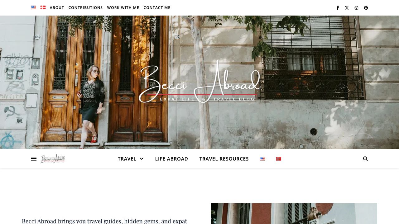 Becci Abroad website screenshot