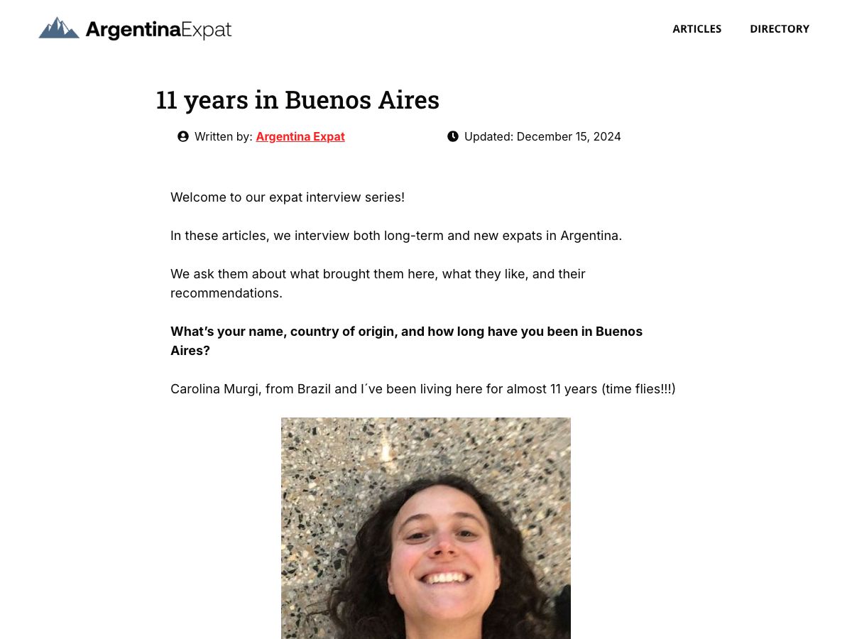 11 Years in Buenos Aires website