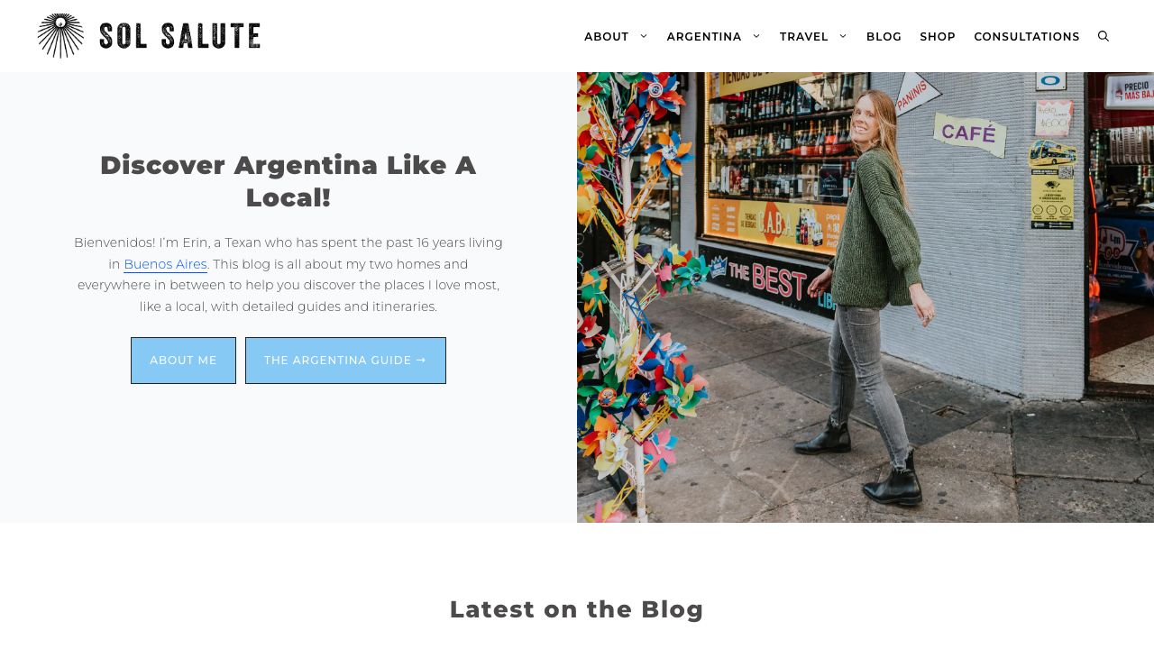 Sol Salute website screenshot