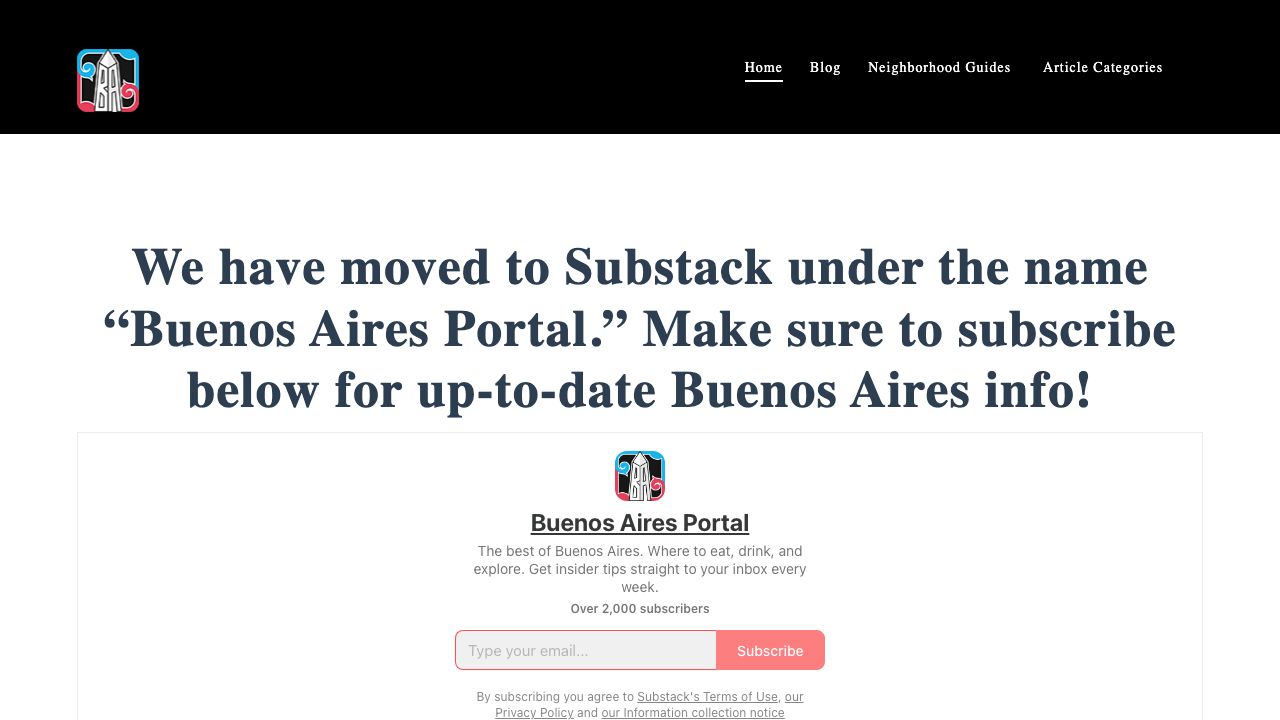 Gringo in Buenos Aires website screenshot