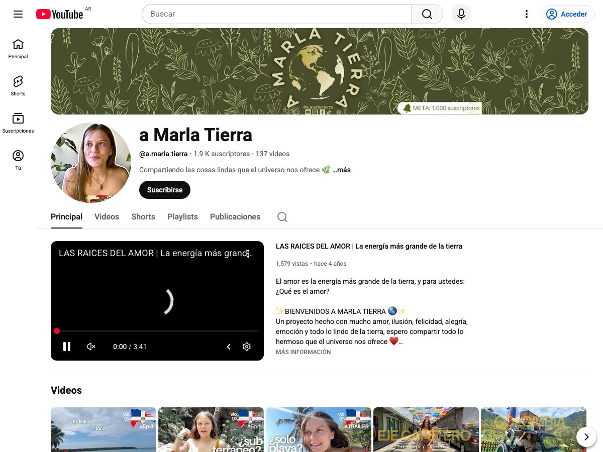 a Marla Tierra YouTube website
