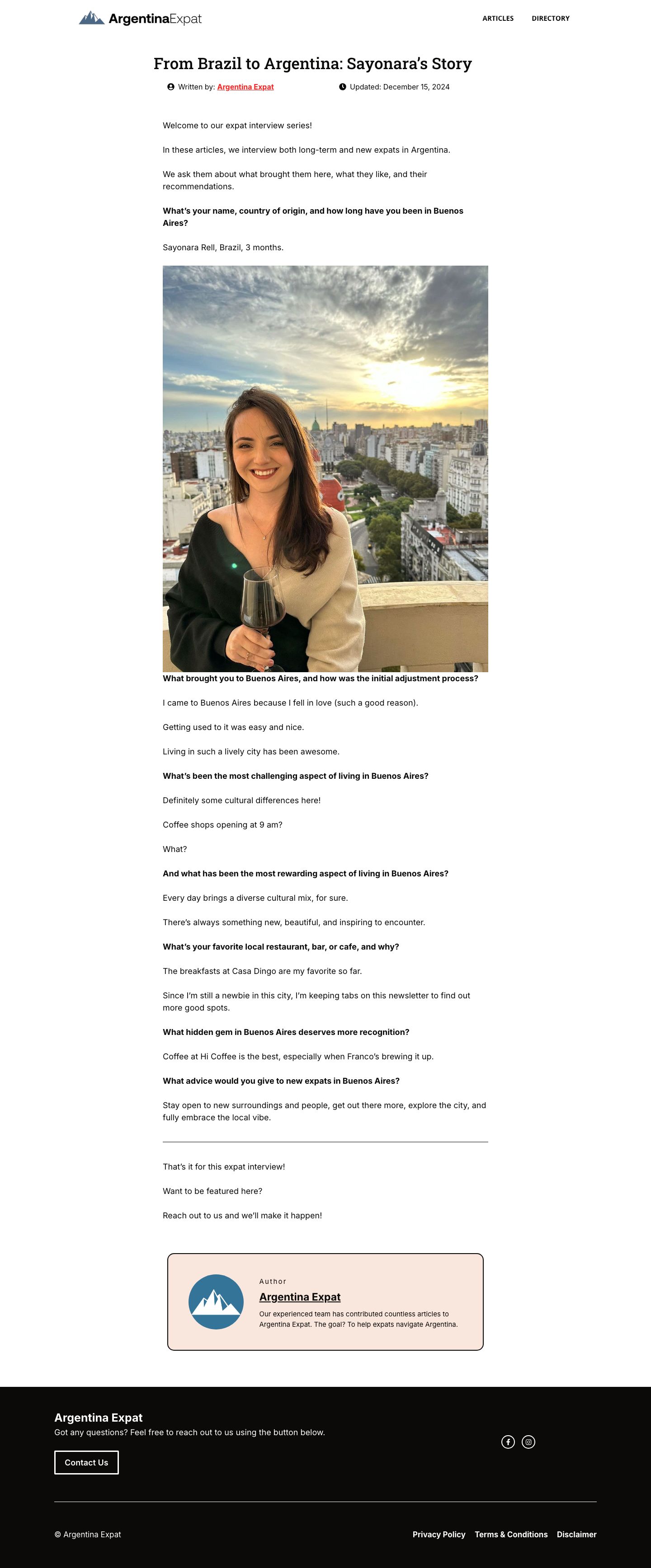 Sayonara's Story website